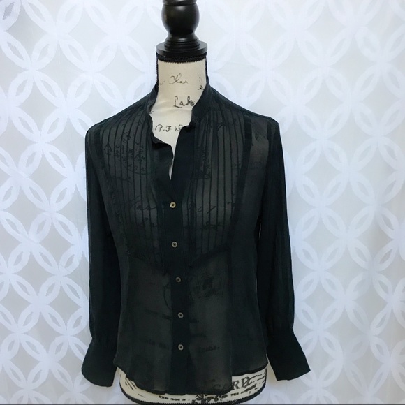 banana republic sheer blouse